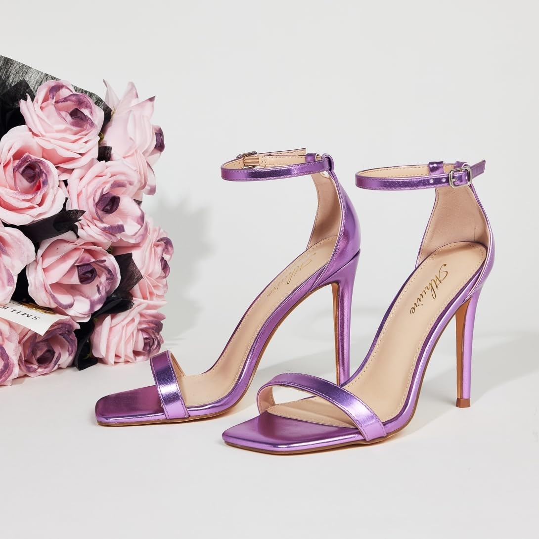 Open Toe Ankle Strap Stiletto Heels
