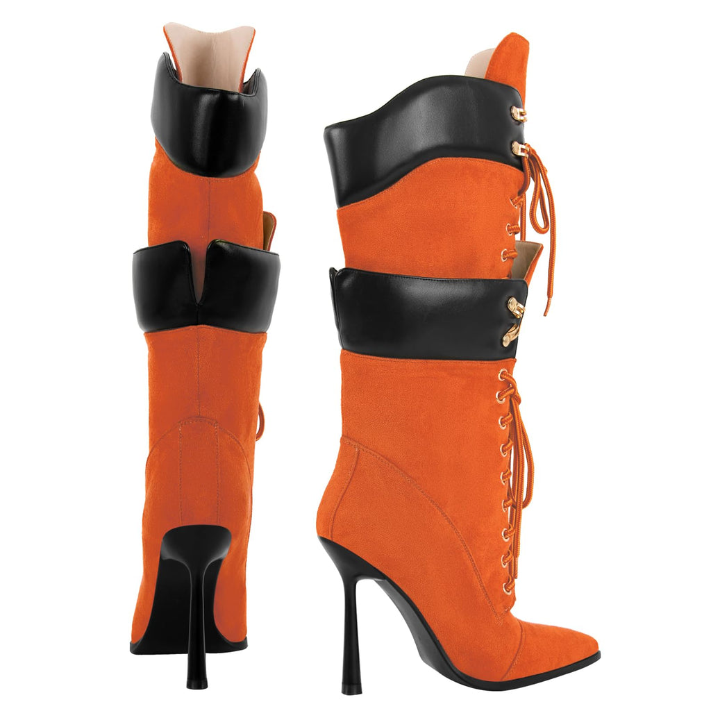 Women's Double Lace Pointed Toe Stilettos