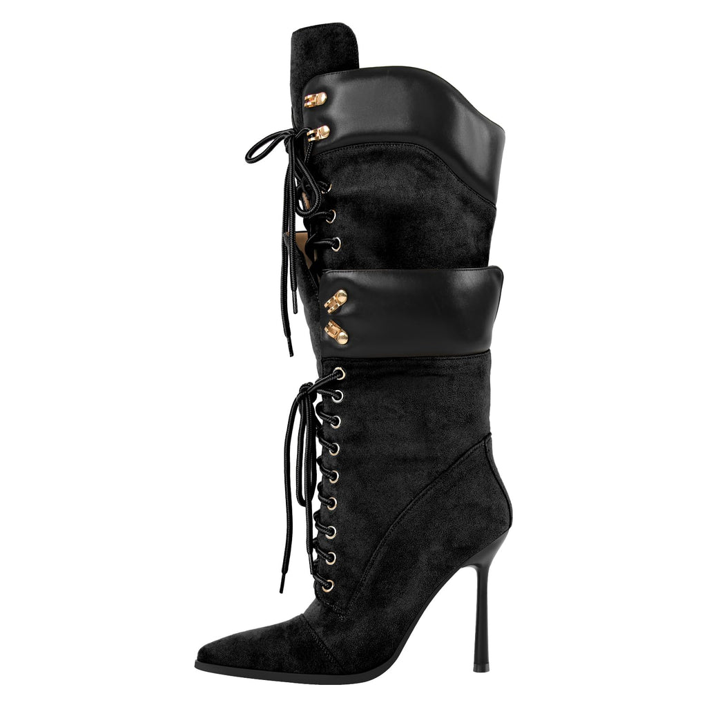 Women's Double Lace Pointed Toe Stilettos