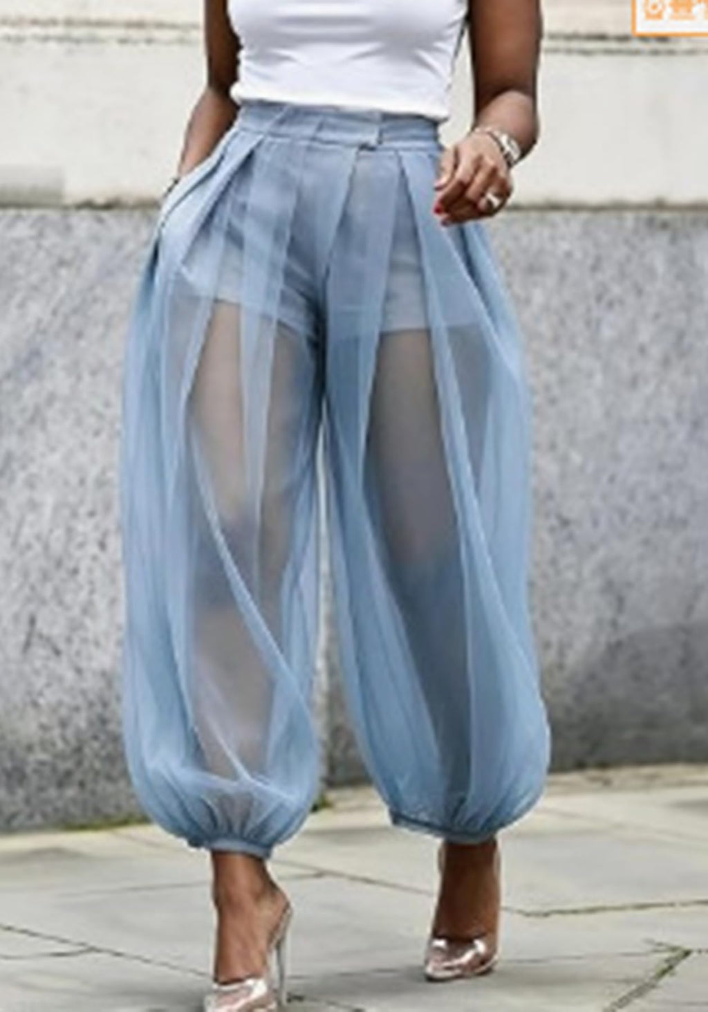 Women's Sheer Mesh Harem Pants