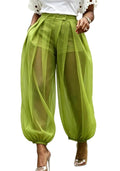Women's Sheer Mesh Harem Pants