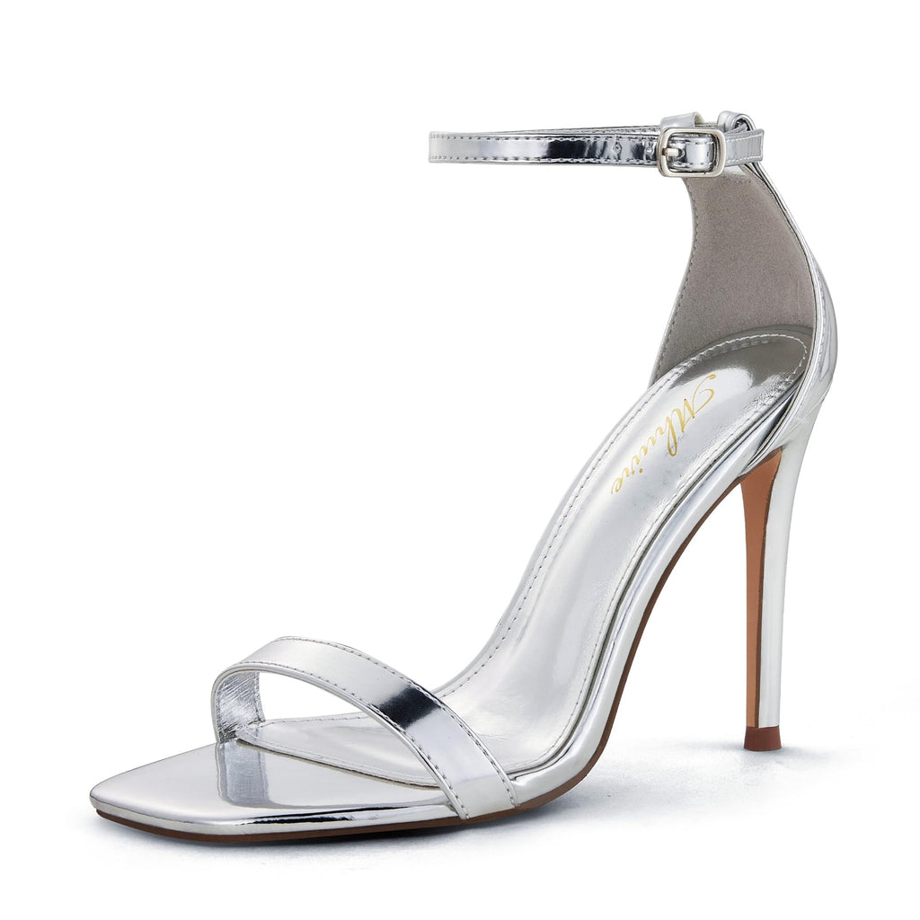 Open Toe Ankle Strap Stiletto Heels