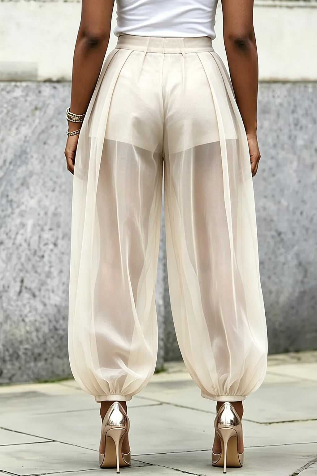 Women's Sheer Mesh Harem Pants