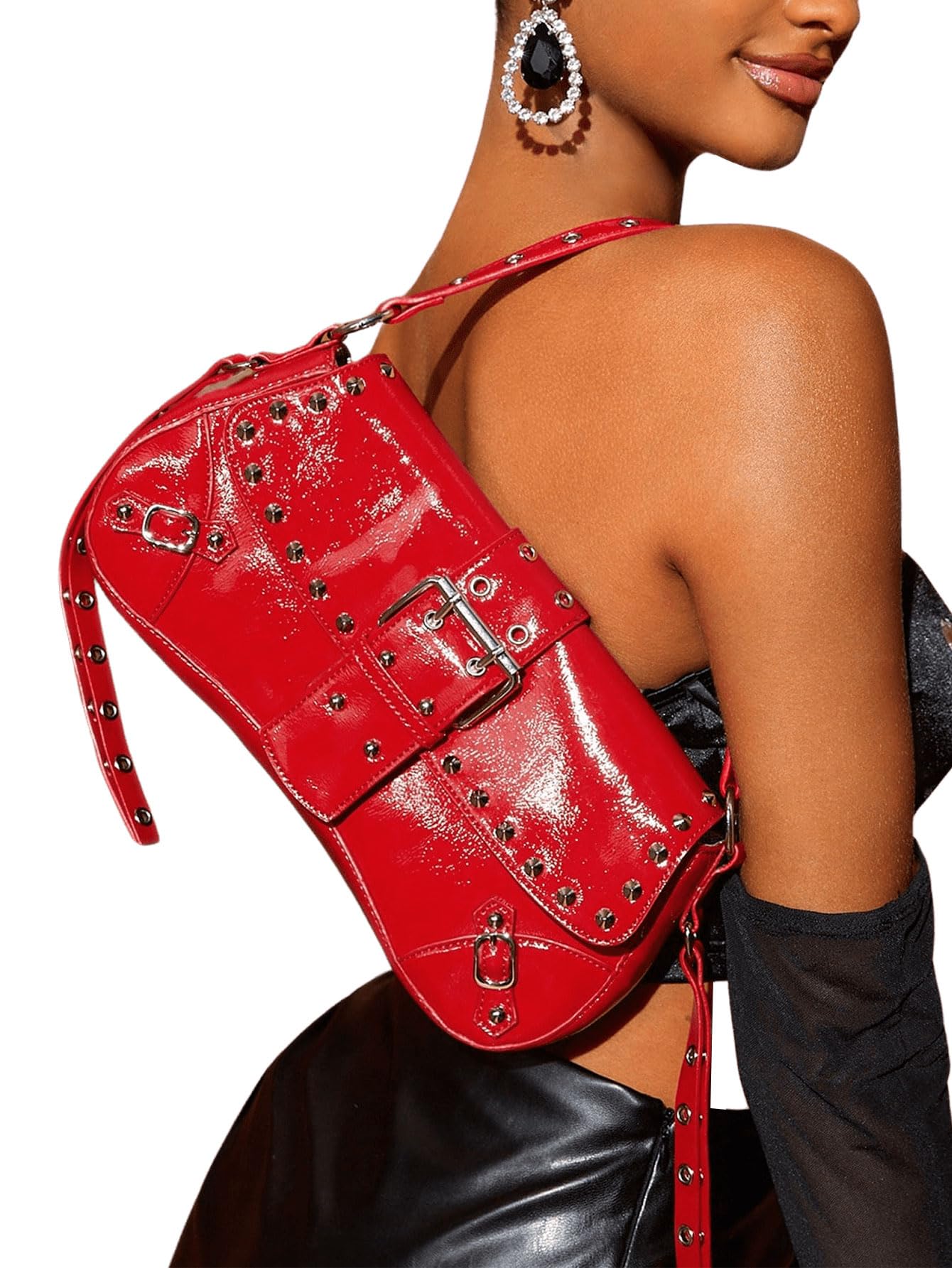 Leather Studded Mini Purse
