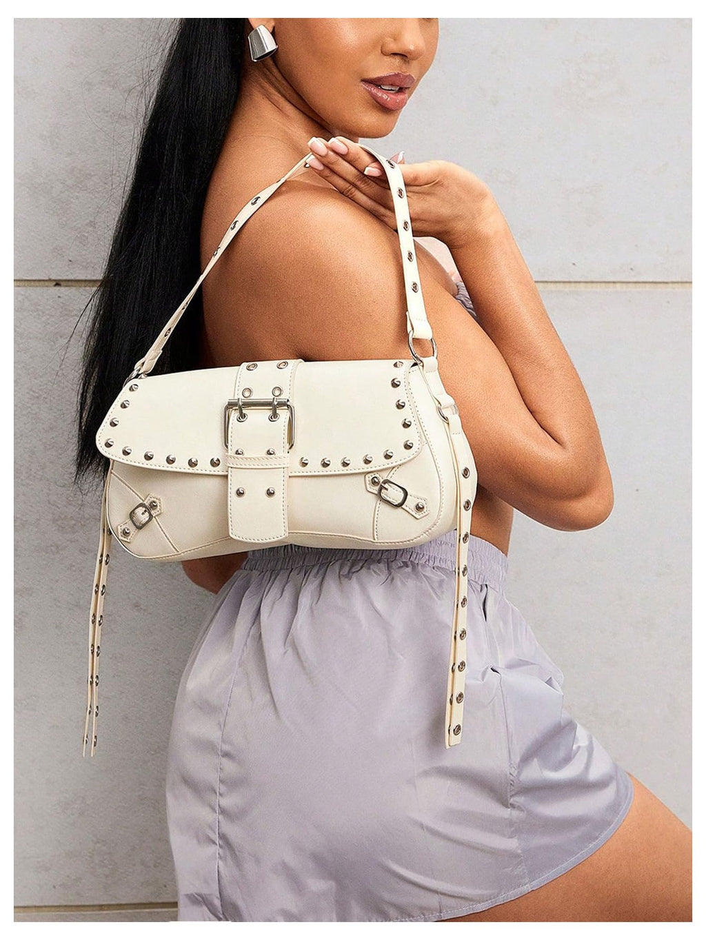 Leather Studded Mini Purse