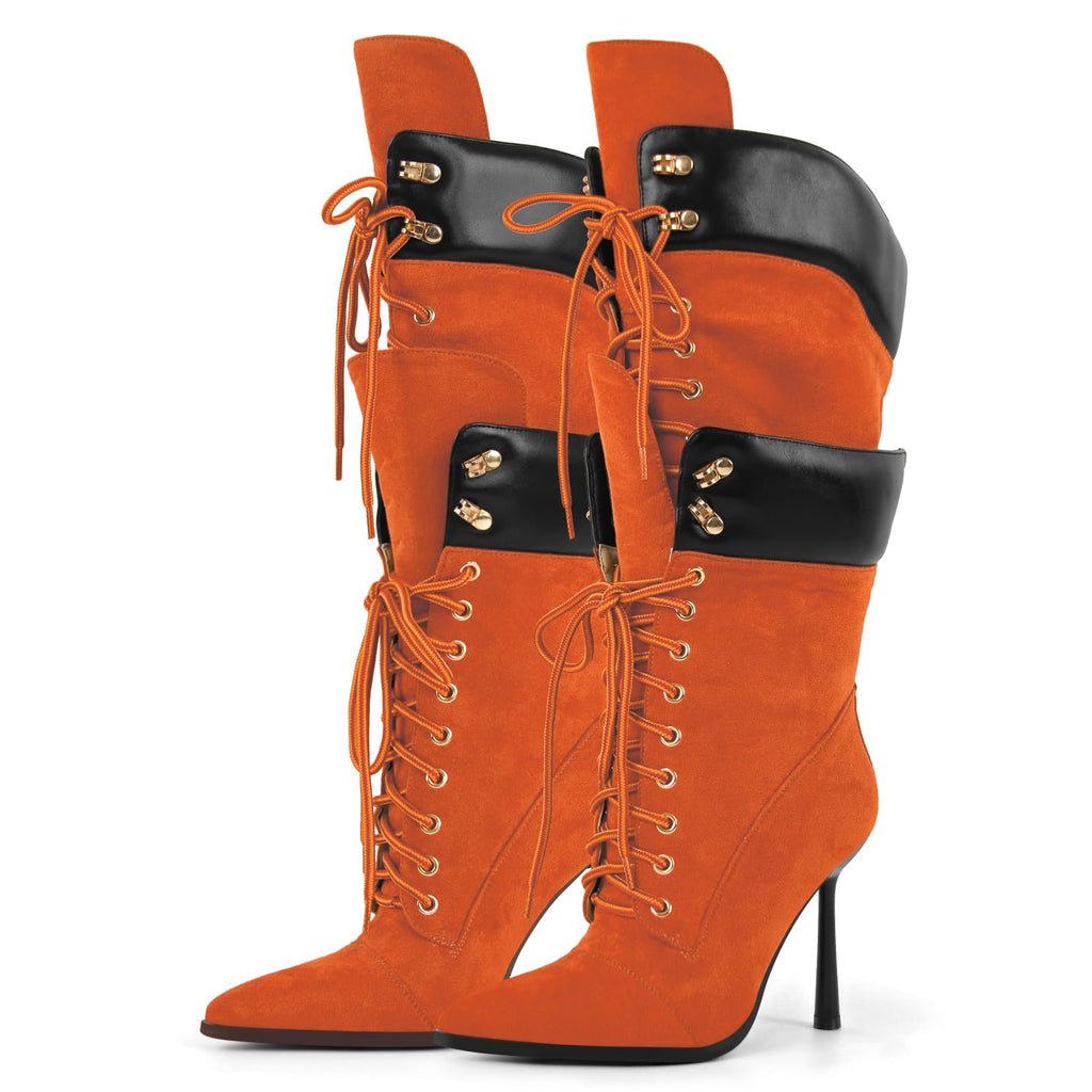 Women's Double Lace Pointed Toe Stilettos