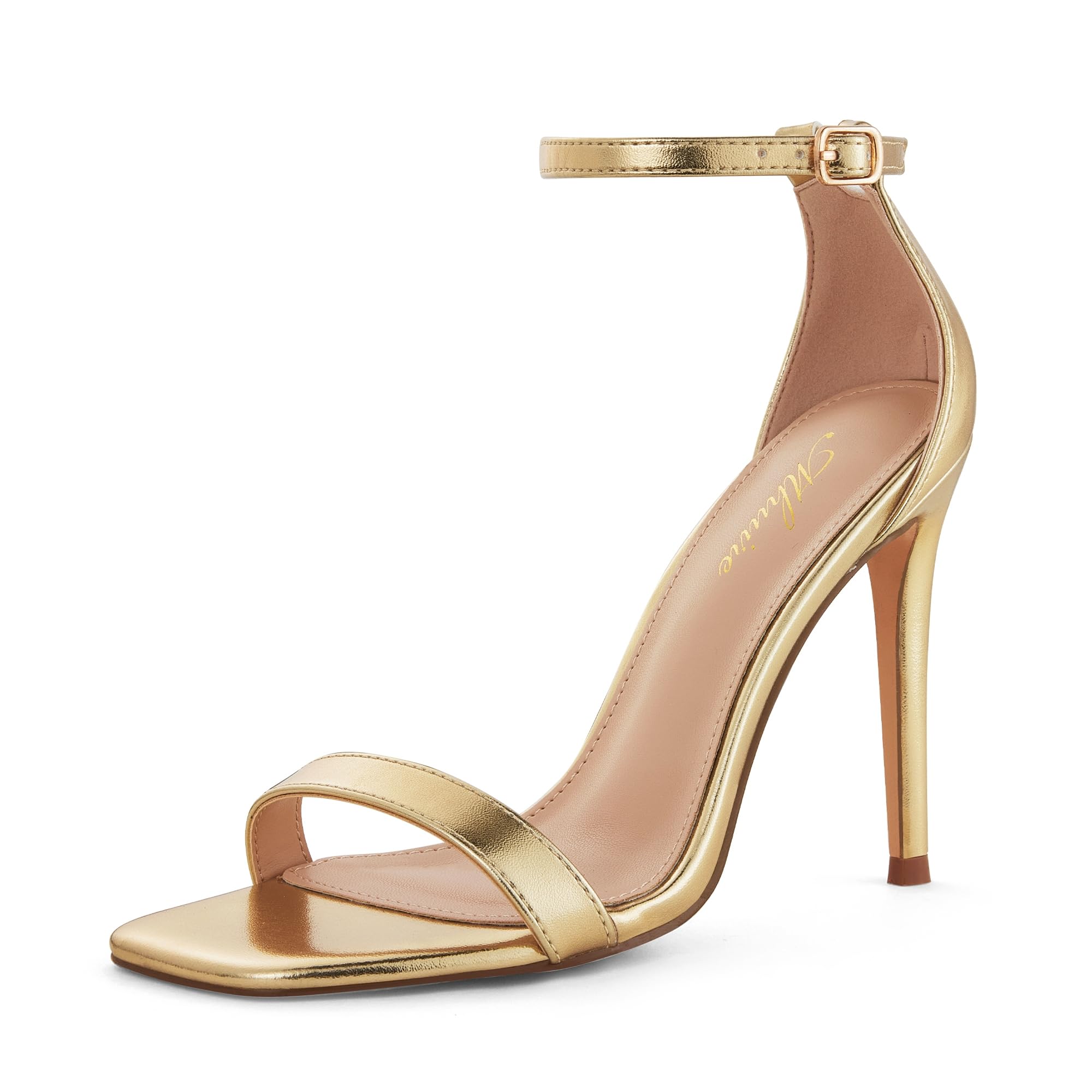 Open Toe Ankle Strap Stiletto Heels
