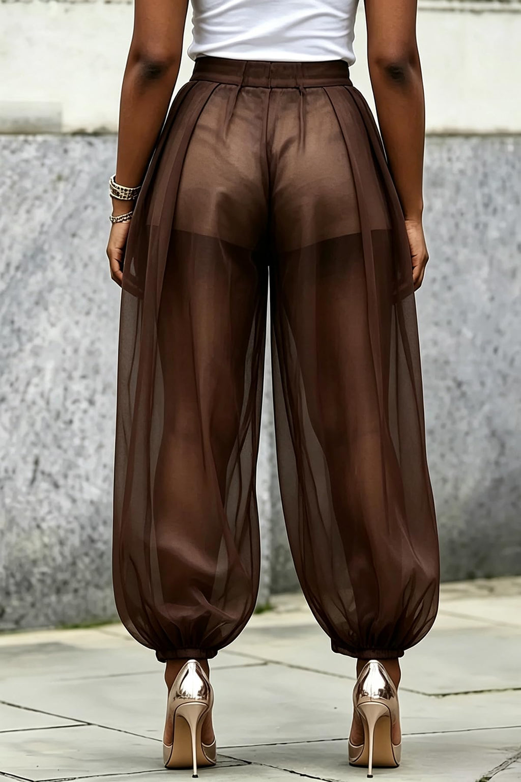 Women's Sheer Mesh Harem Pants