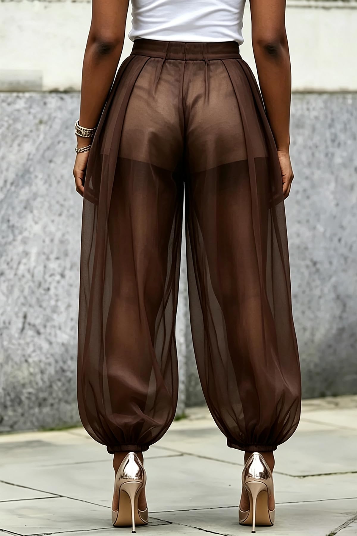 Women's Sheer Mesh Harem Pants