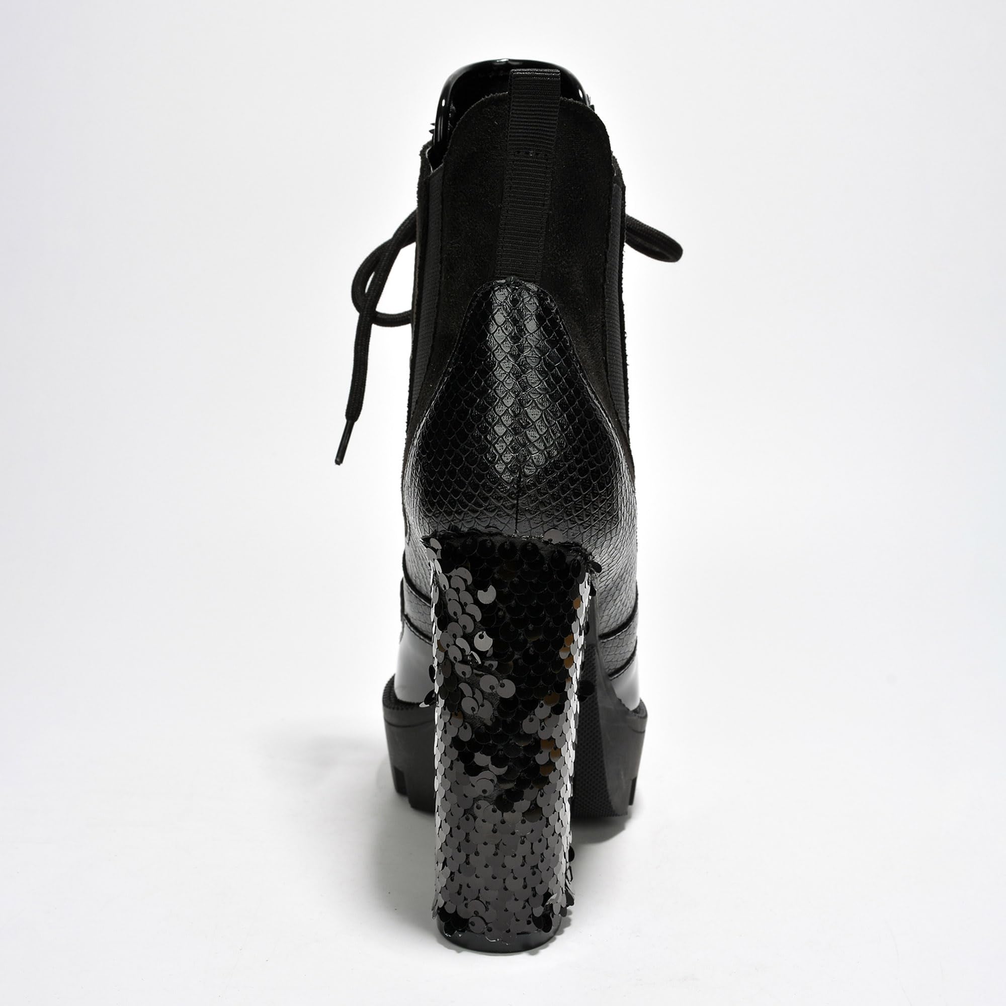 Sequin Platform Boots