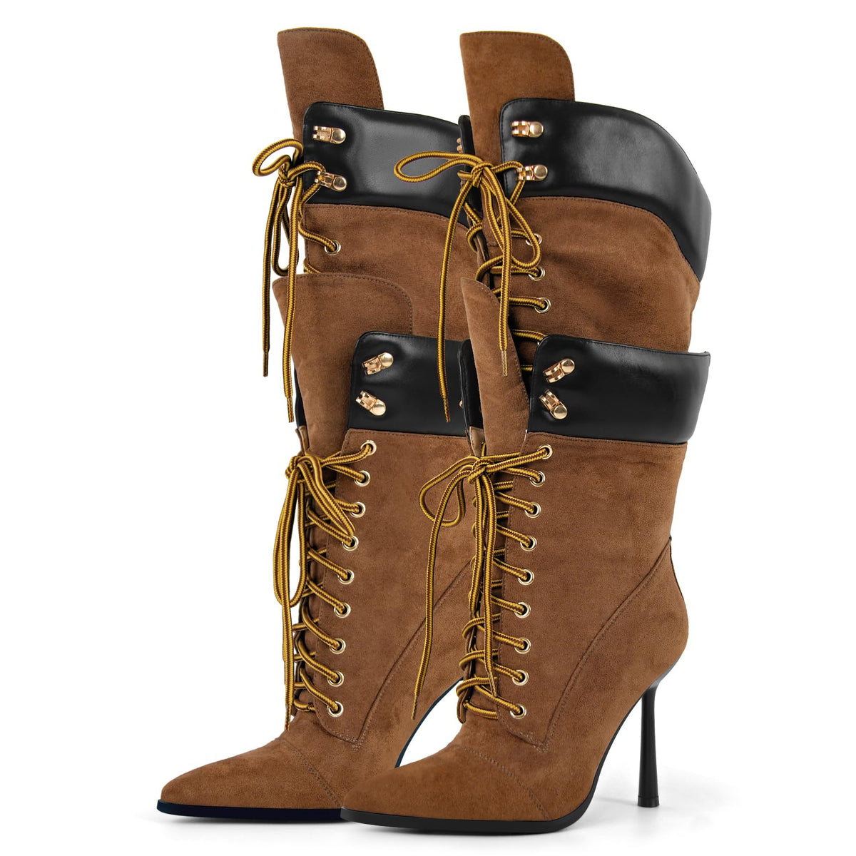 Women's Double Lace Pointed Toe Stilettos