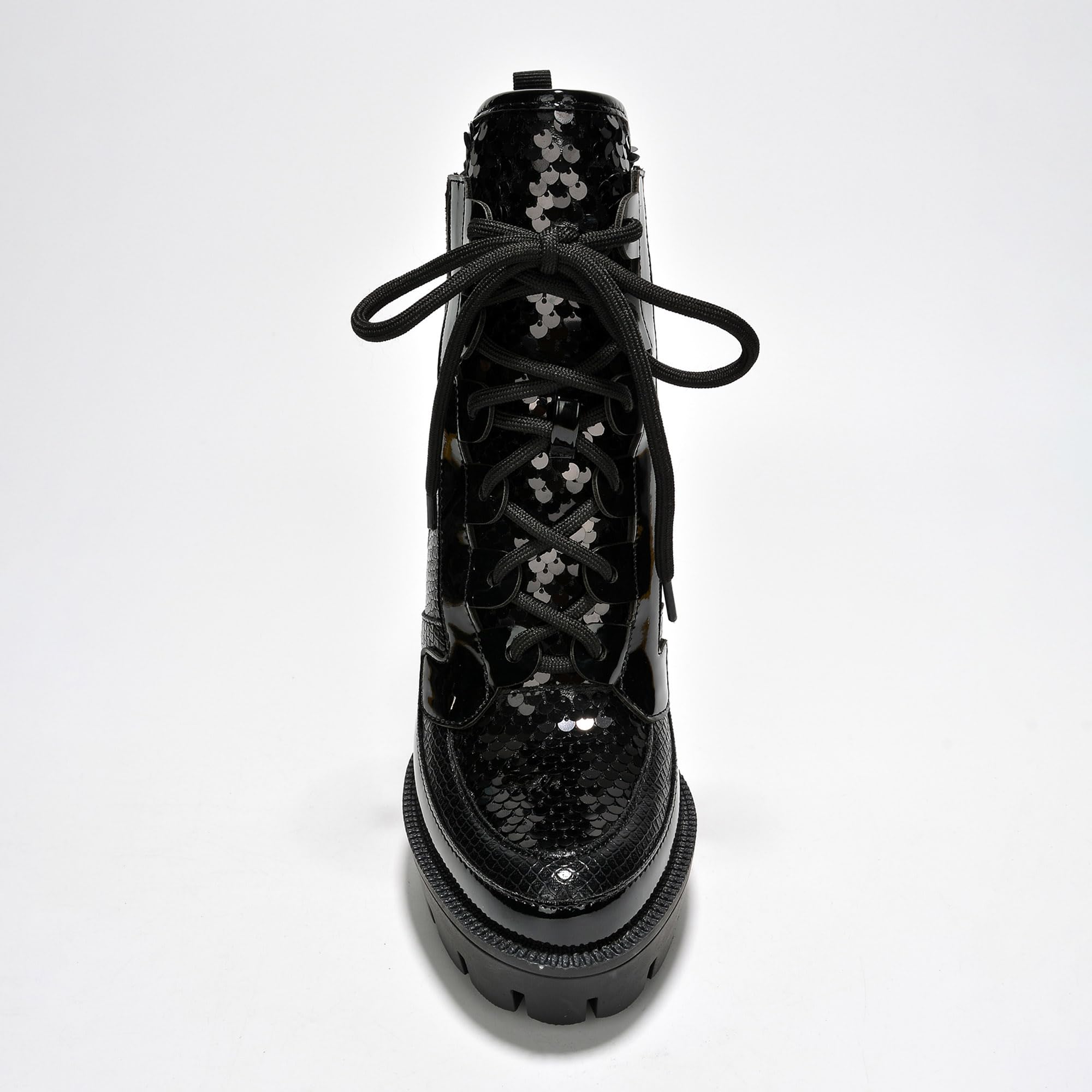 Sequin Platform Boots