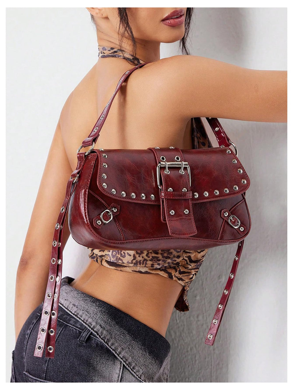 Leather Studded Mini Purse