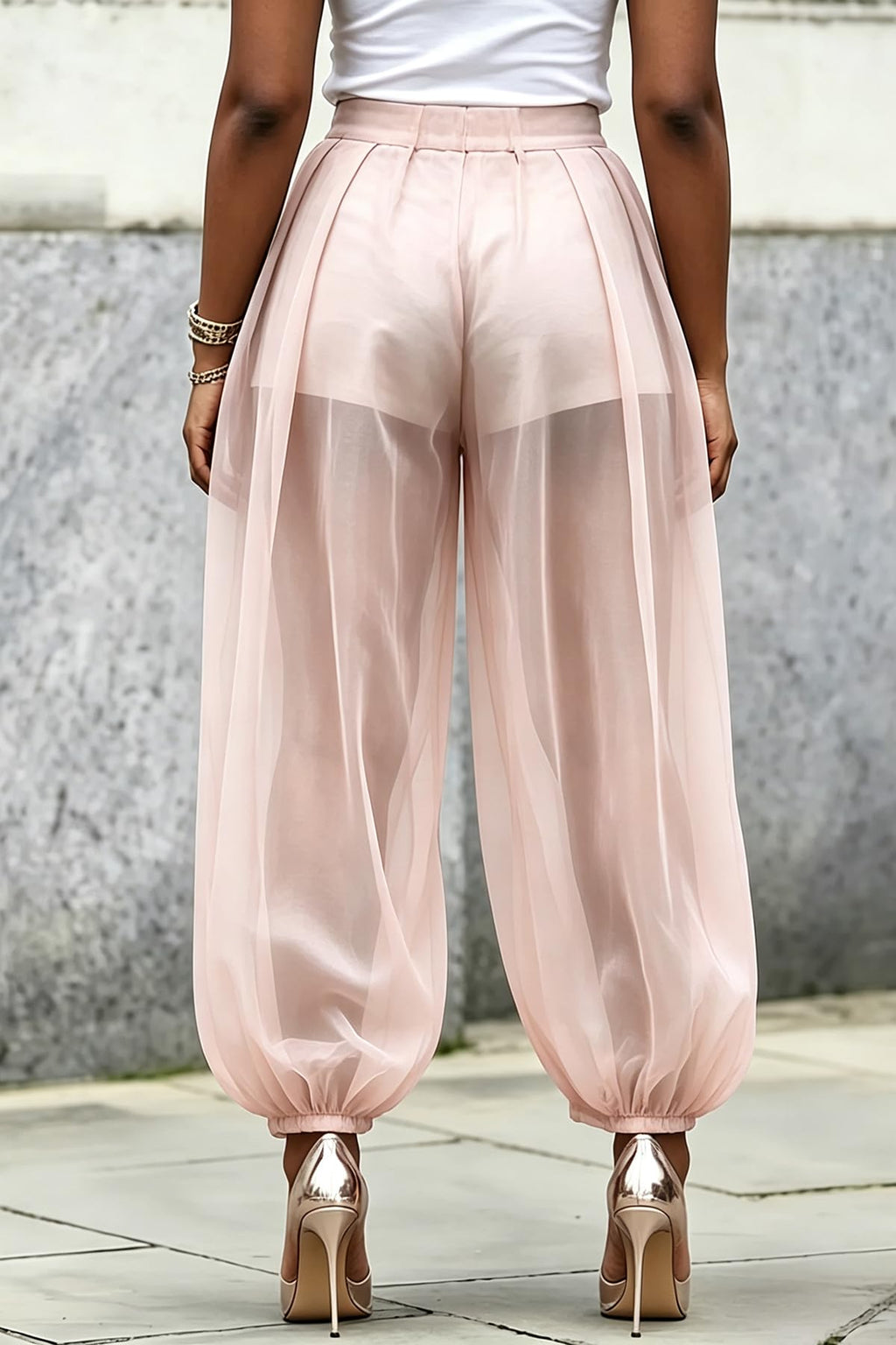 Women's Sheer Mesh Harem Pants