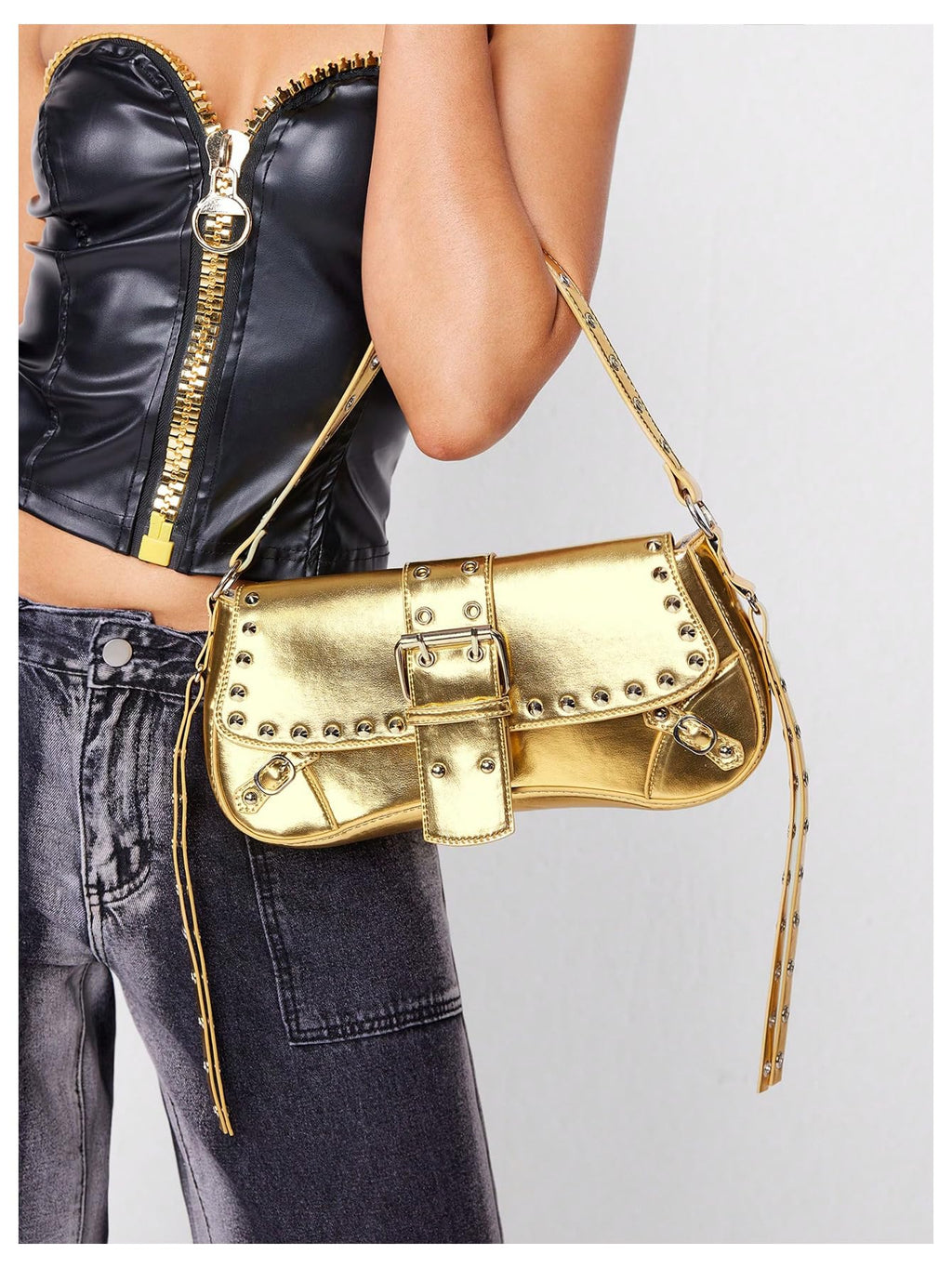 Leather Studded Mini Purse