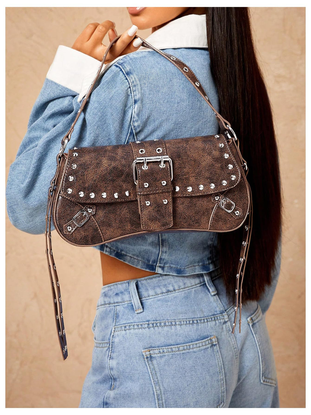 Leather Studded Mini Purse