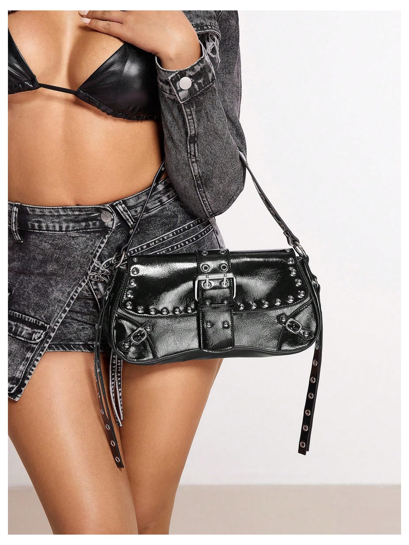 Leather Studded Mini Purse