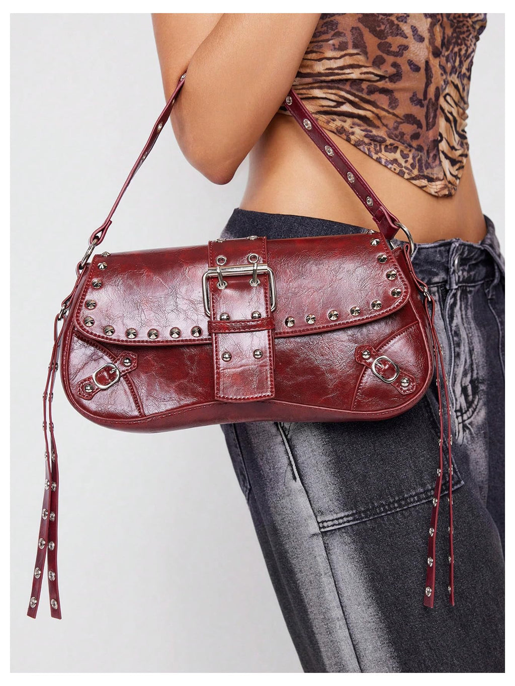 Leather Studded Mini Purse