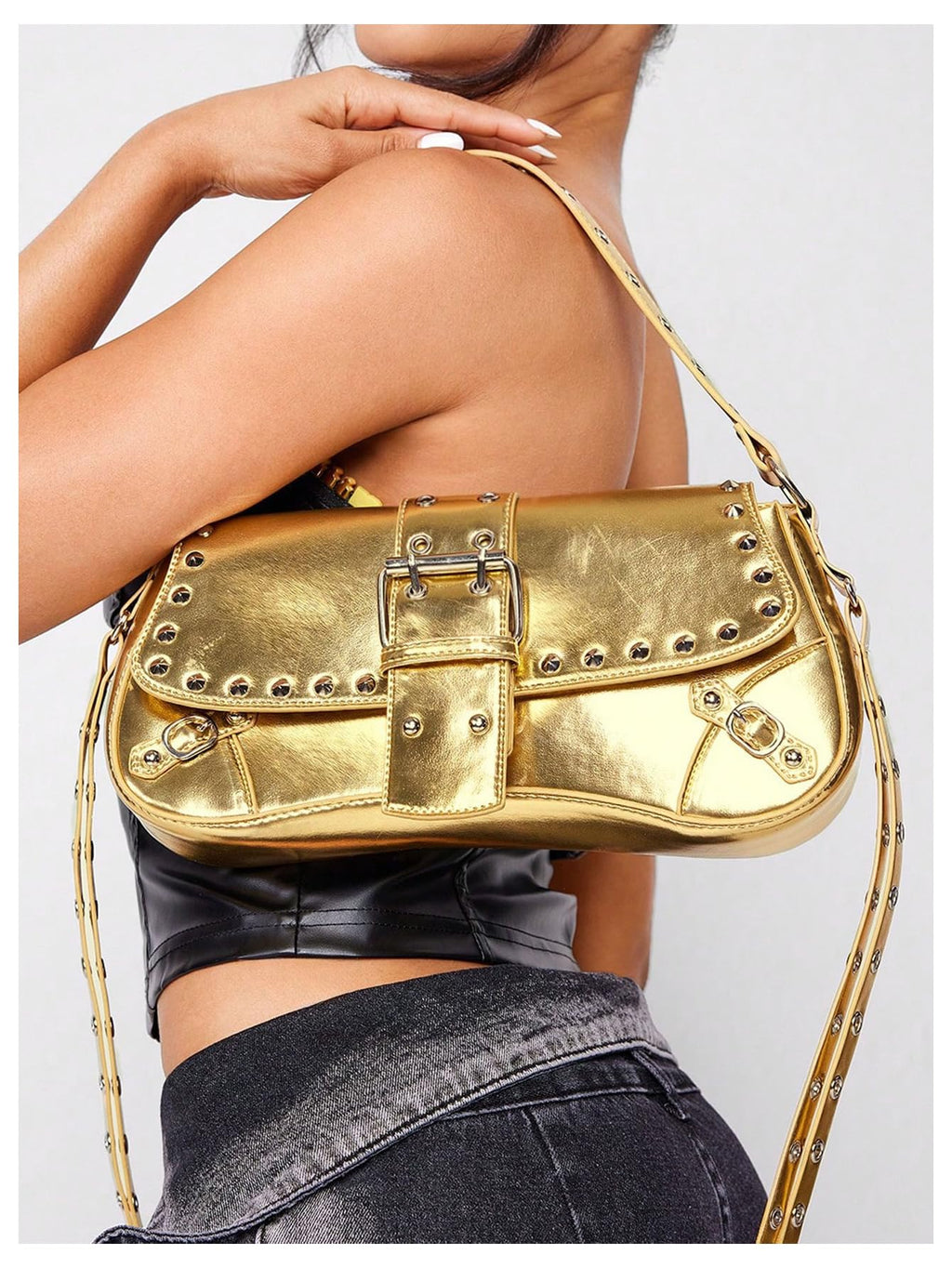 Leather Studded Mini Purse