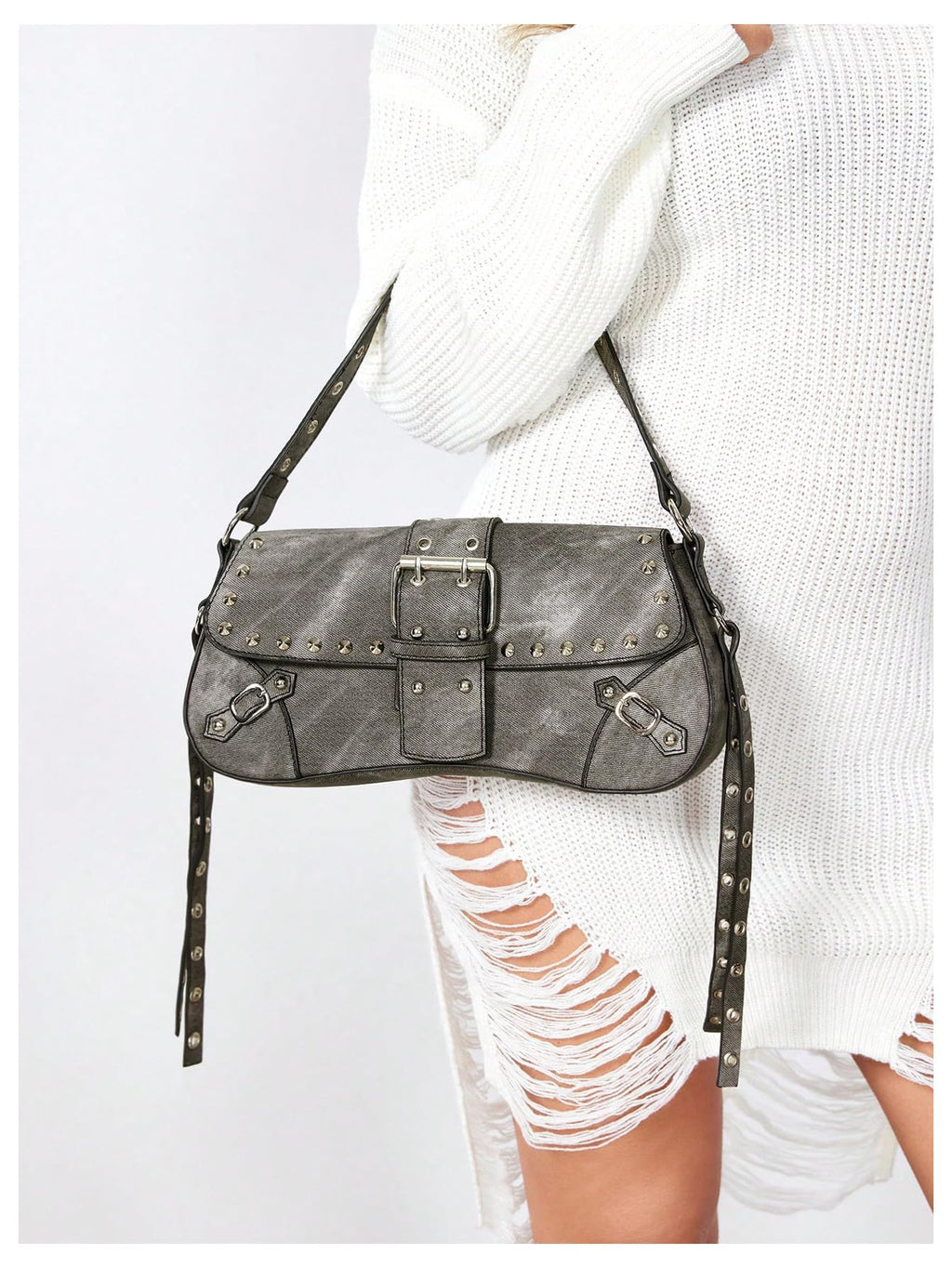 Leather Studded Mini Purse