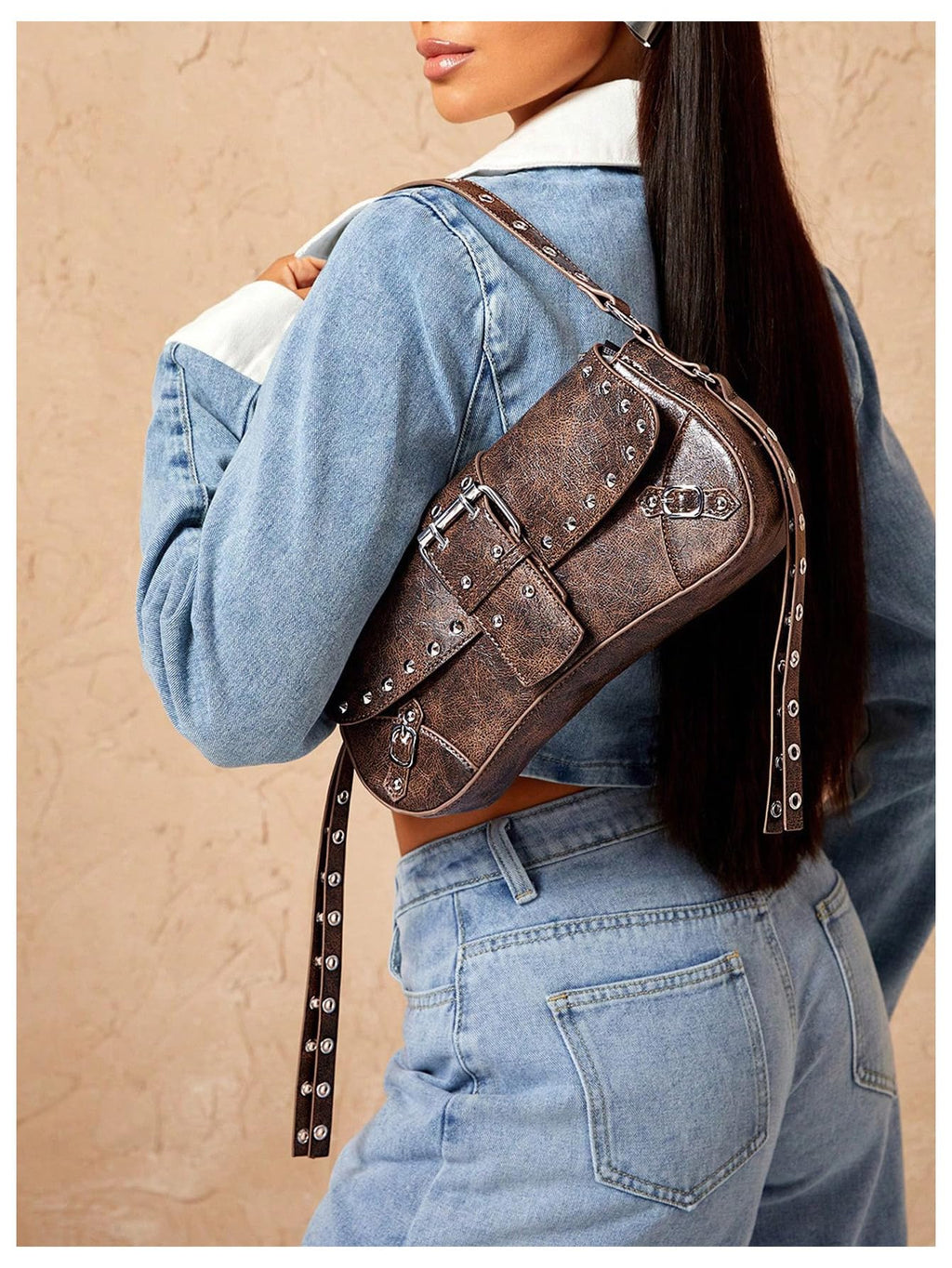 Leather Studded Mini Purse