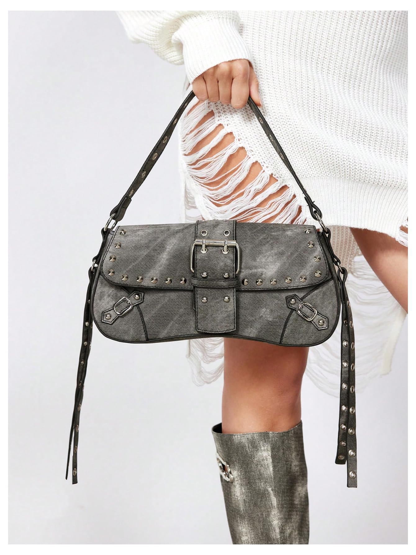 Leather Studded Mini Purse