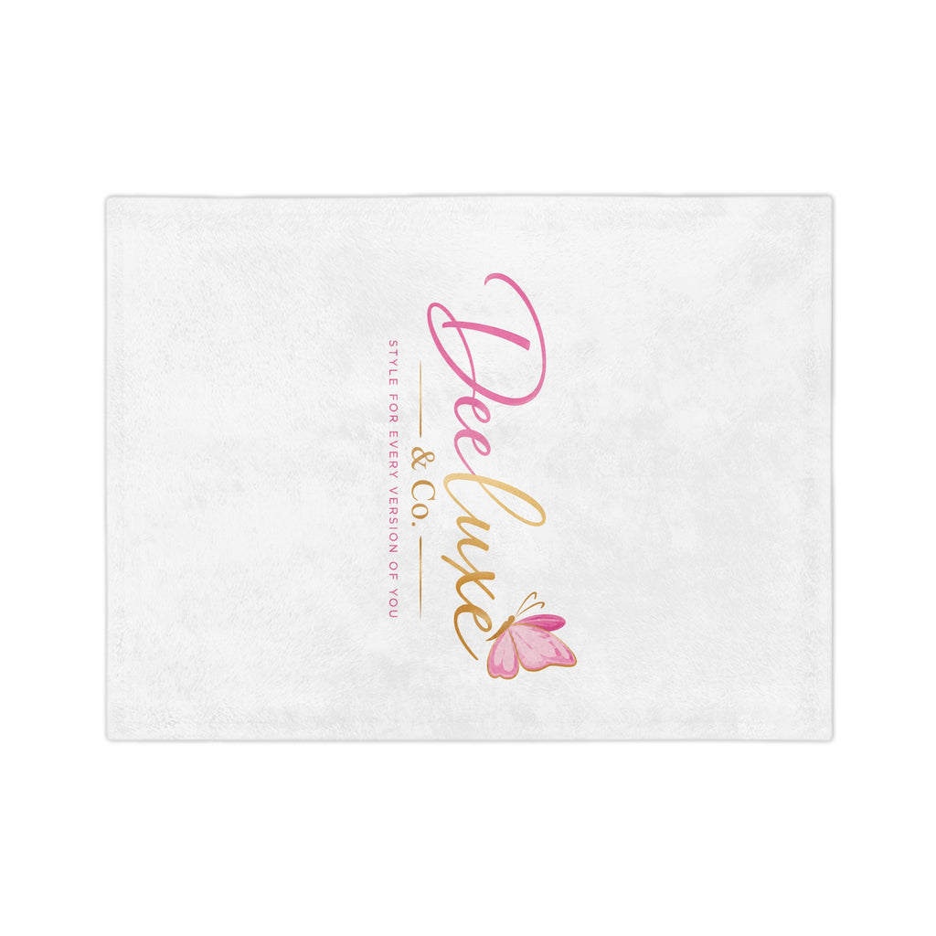 DeeLuxe & Co. Butterfly Logo Throw Blanket — view 2 | DeeLuxe & Co.