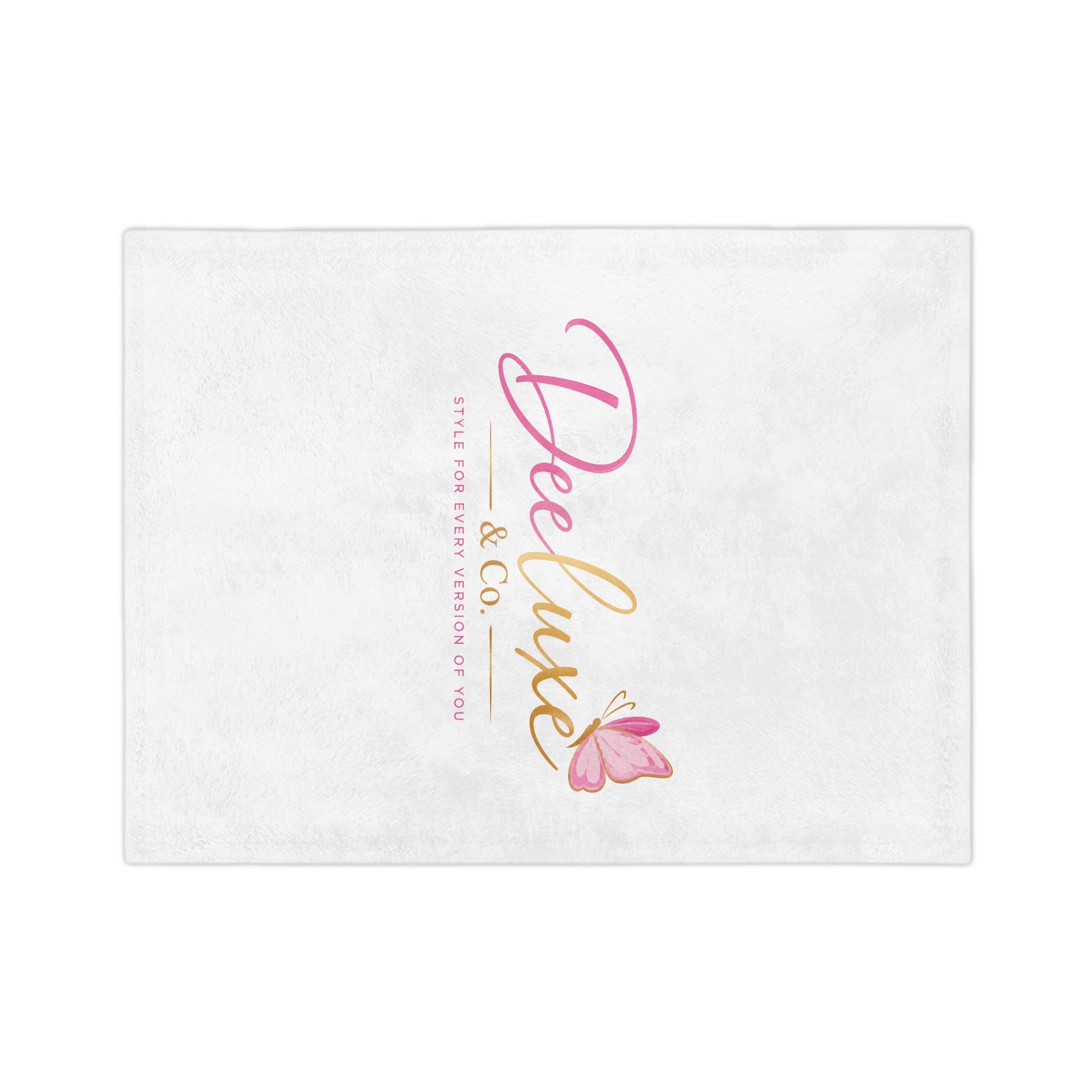 DeeLuxe & Co. Butterfly Logo Throw Blanket — view 2 | DeeLuxe & Co.