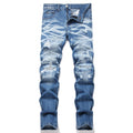 Men's Ripped Regular Straight Leg Fit Jeans — view 61 | DeeLuxe & Co.