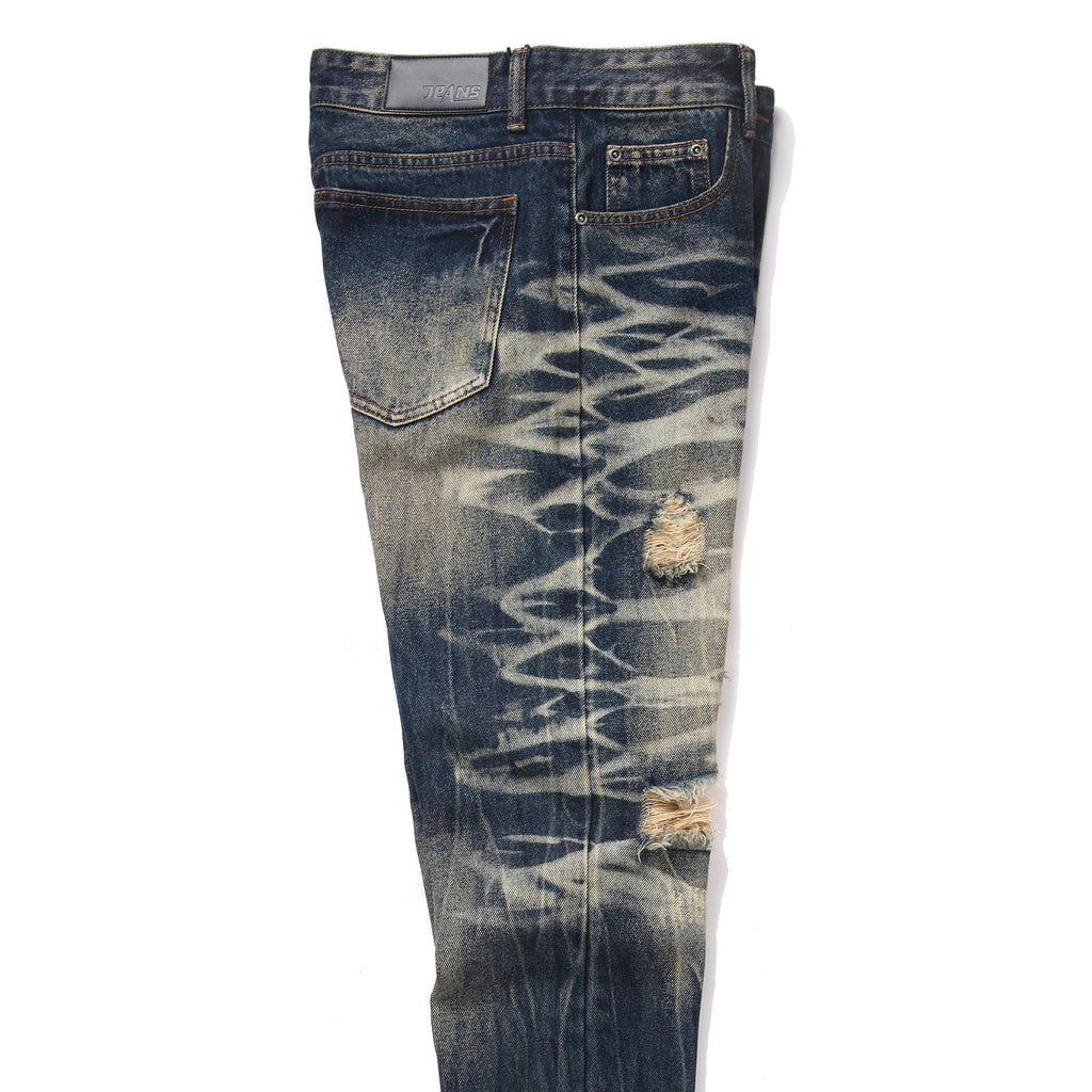 Men's Ripped Regular Straight Leg Fit Jeans — view 74 | DeeLuxe & Co.