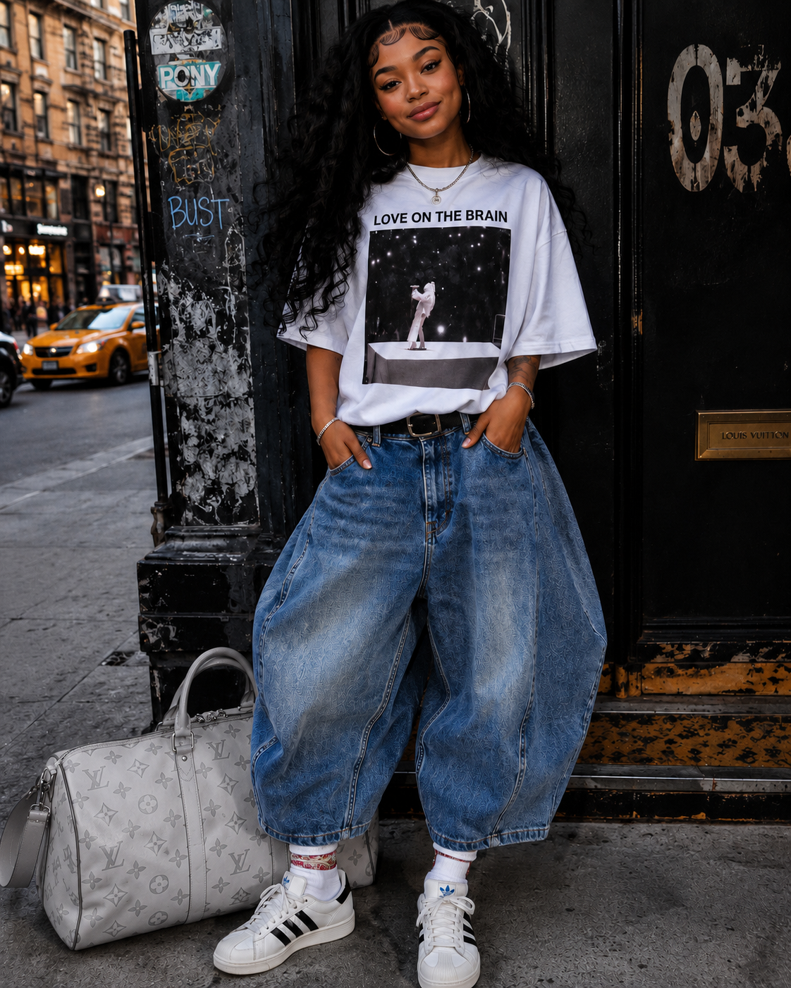 Retro-fit Cropped Denim Jeans Unisex Style