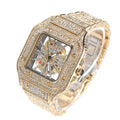 Hip-hop diamond-encrusted hollowed-out square watch — view 6 | DeeLuxe & Co.