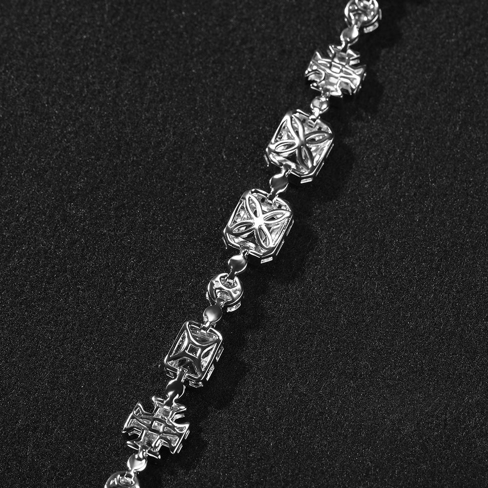 Hip-hop diamond multi-colored gemstone necklace — view 8 | DeeLuxe & Co.