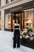 Women's Black White Jumpsuit Square Neck Jump Suit | DeeLuxe & Co.